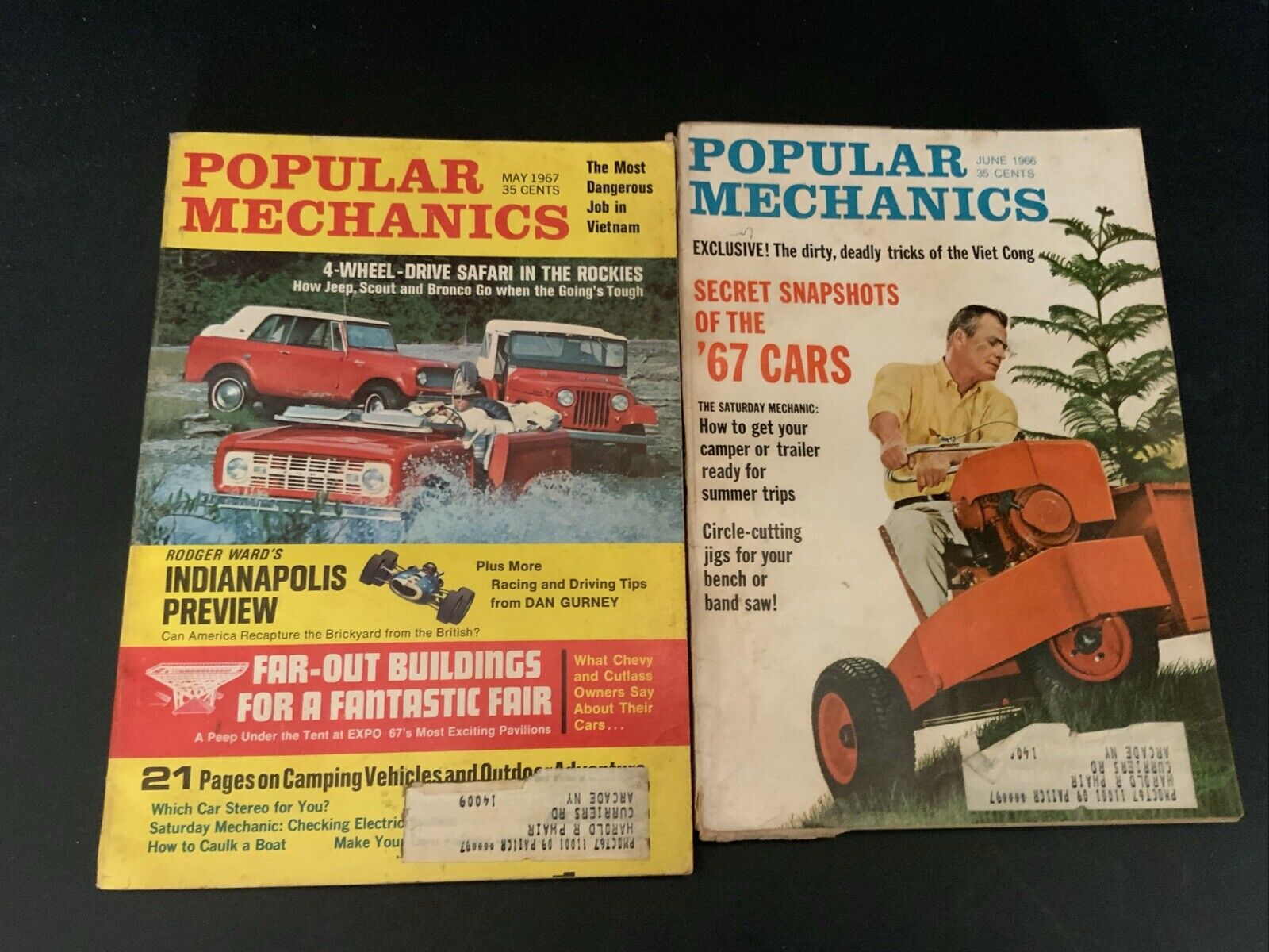2 Popular Mechanics Magazines  May 1967, June 1966