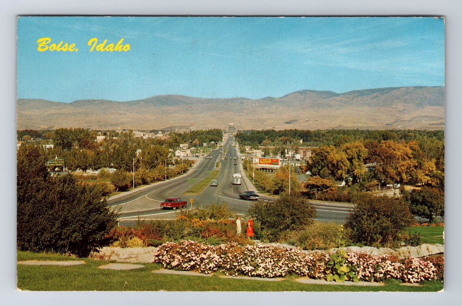Boise ID-Idaho, Looking Down Capitol Boulevard, Vintage Postcard
