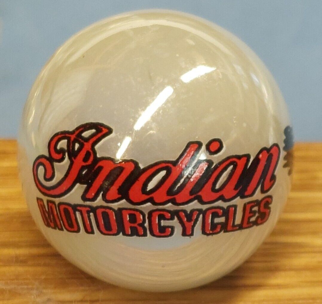 INDIAN MOTORCYCLES ADVERTISING MARBLE IRITEDECENT WHITE 1970-1980's NEW
