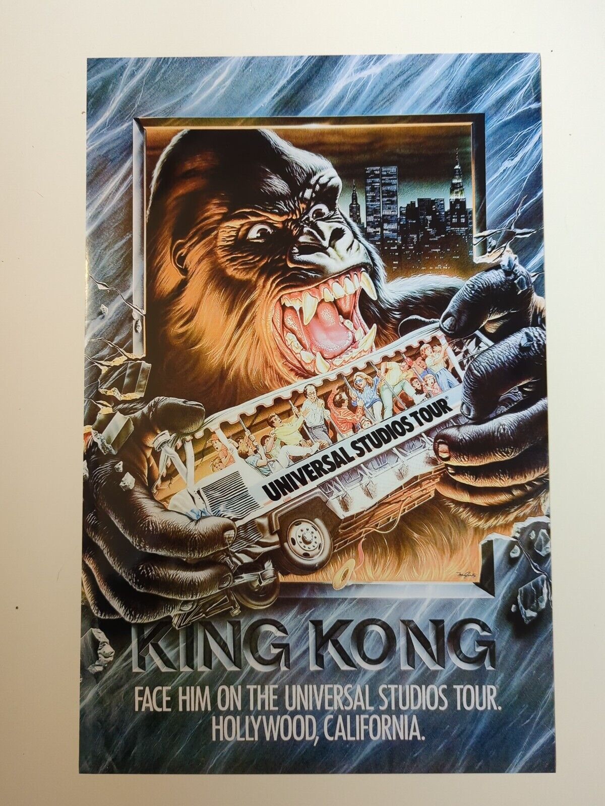 Universal Studios Hollywood King Kong Studio Tour Retro Poster 11 x 17