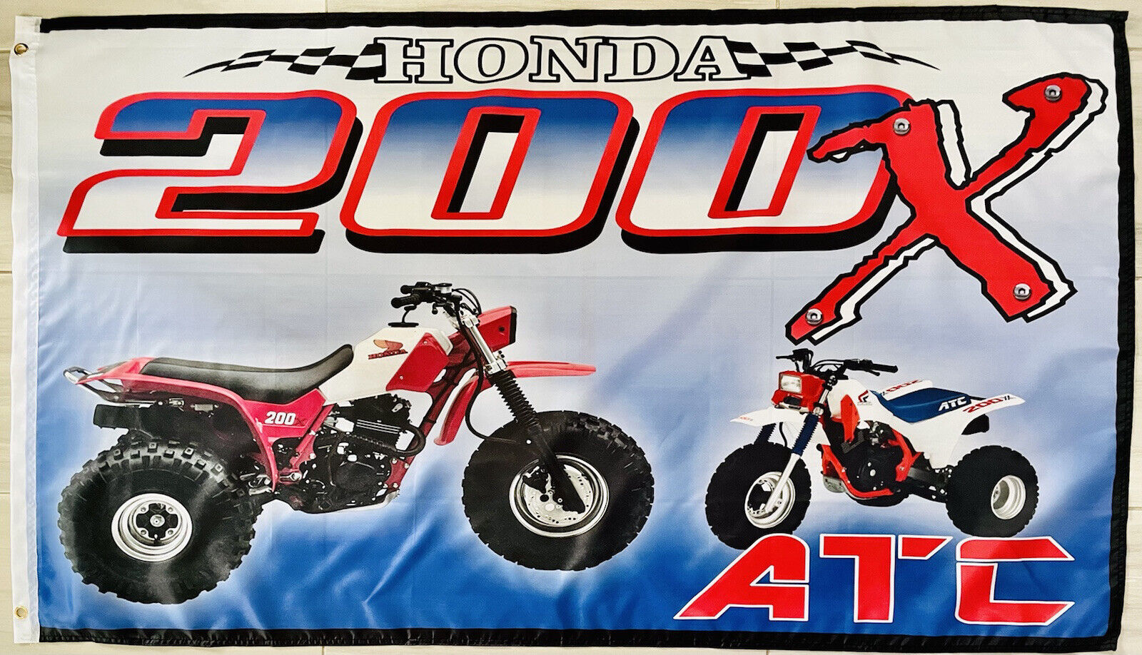 Honda 200x SX 250 ATV S ATC FLAG BANNER FLAG MAN CAVE GARAGE