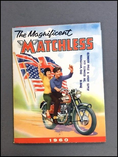 1960 Indian Matchless Motorcycle Bike Vintage Brochure Catalog - Racer Apache