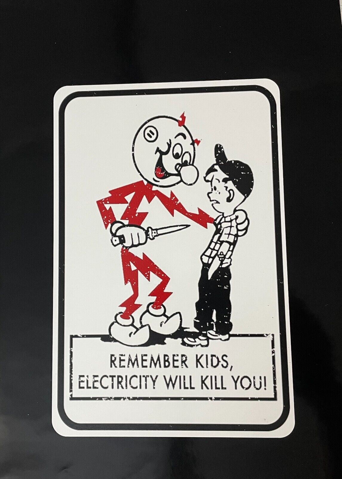 Reddy Kilowatt Electricity Will Kill You Aluminum Metal Sign 8x12 