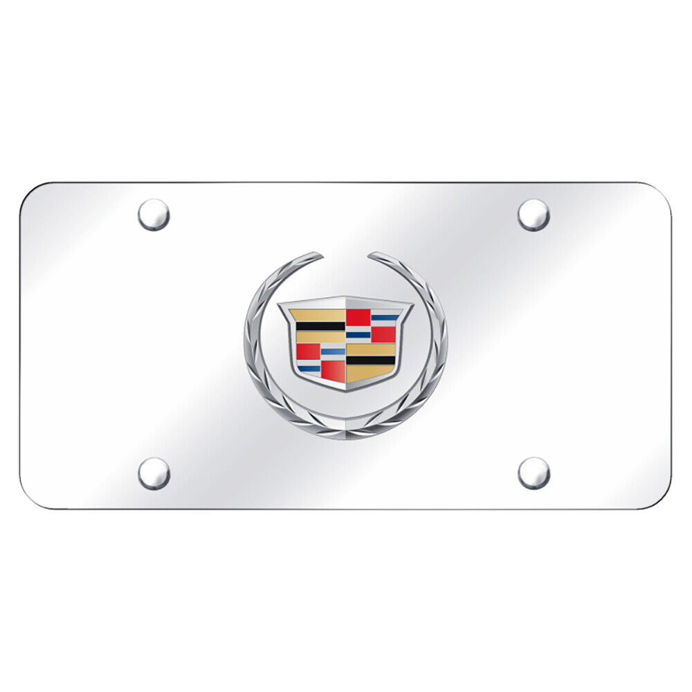 Cadillac Logo Chrome Stainless Steel License Plate, Official Licensed