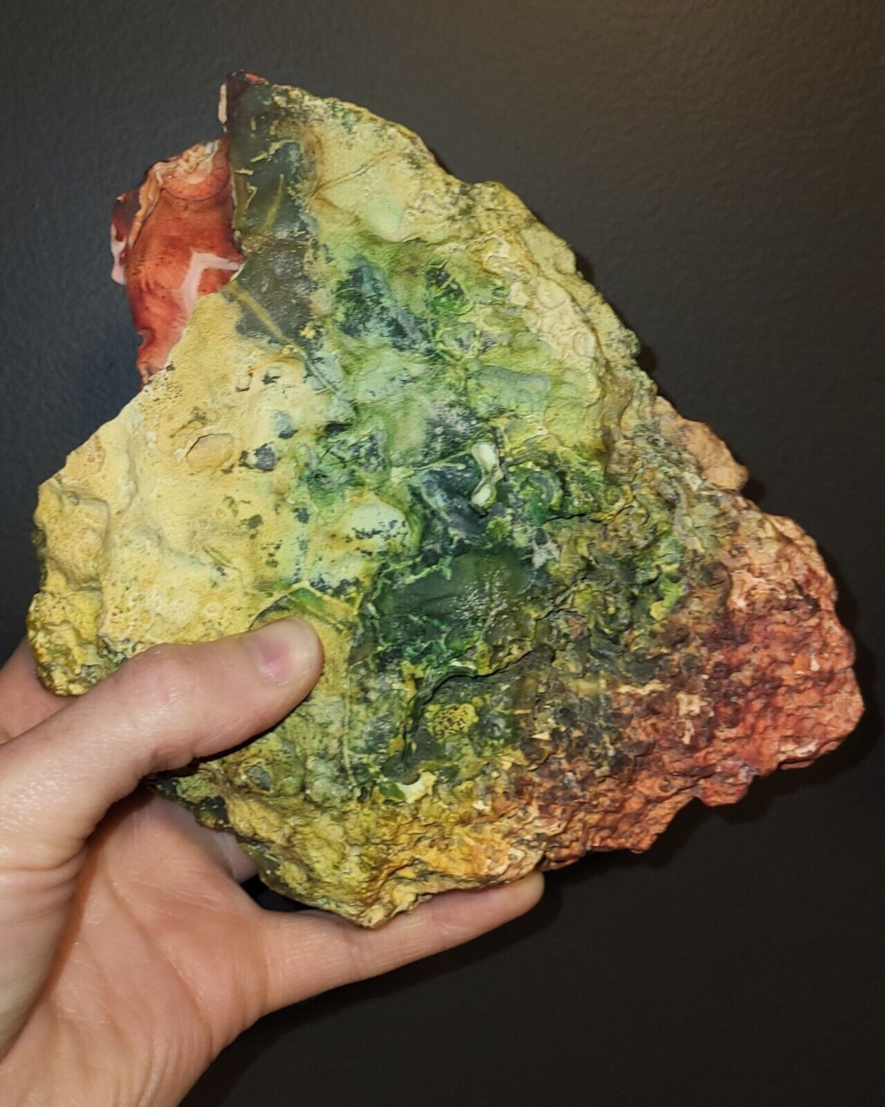 HUGE Madagascar Agate Crystal with BIG Pocket One Of A Kind RARE find