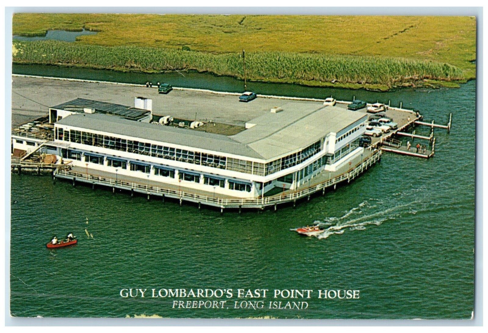 c1960s Aerial View Guy Lombardo's East Point House Long Island New York Postcard