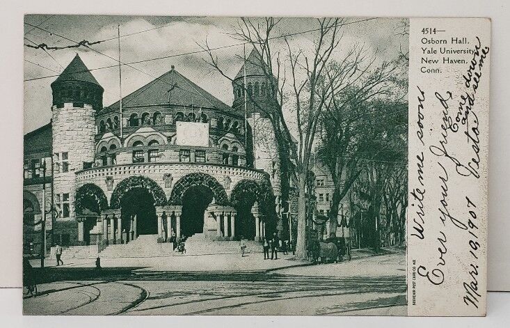 New Haven Connecticut Osborn Hall Yale University 1907 Postcard C12