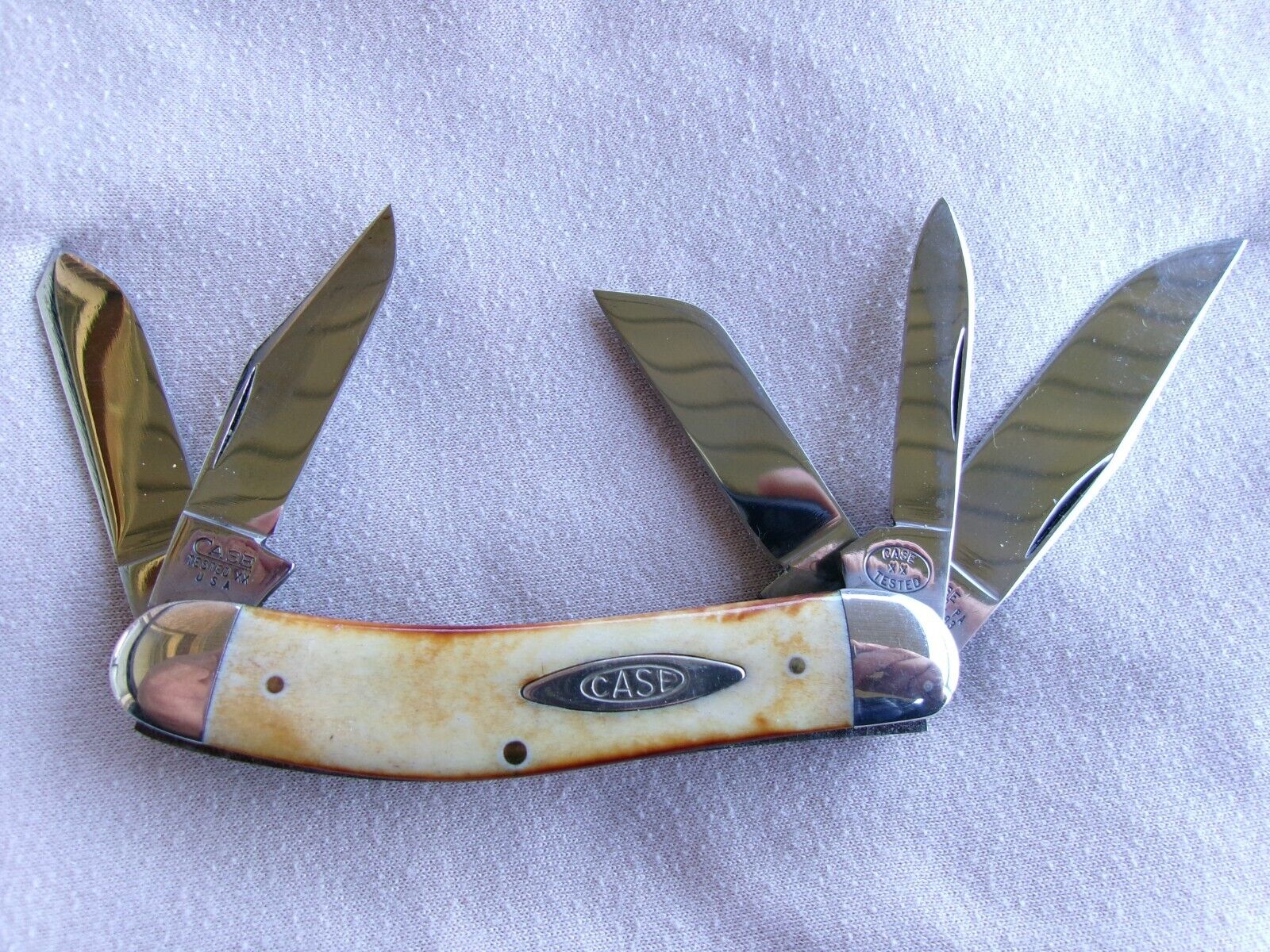CASE  CLASSIC --FACTORY SAMPLE- 5  BLADE--55039--SOWBELLY --SECOND CUT STAG-1993