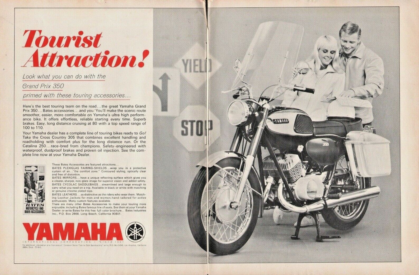 1967 Yamaha Grand Prix 350 - 2-Page Vintage Motorcycle Ad
