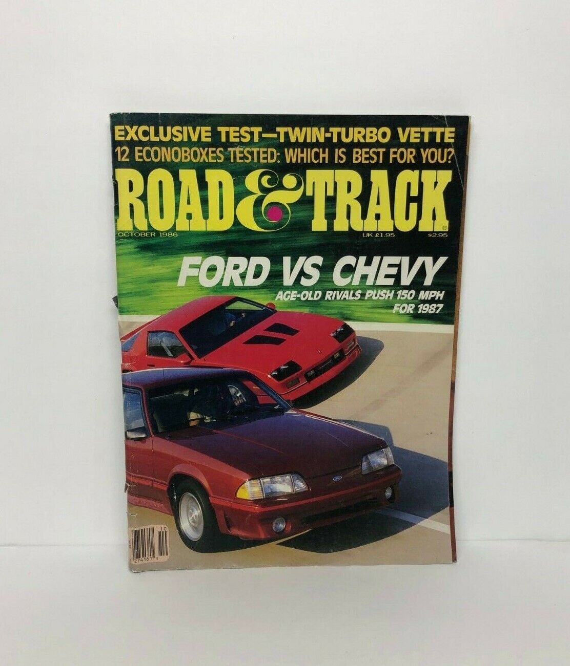 Vintage Car Magazine Road & Track October 1986 - Ford Vs Chevy Twin Turbo Vette