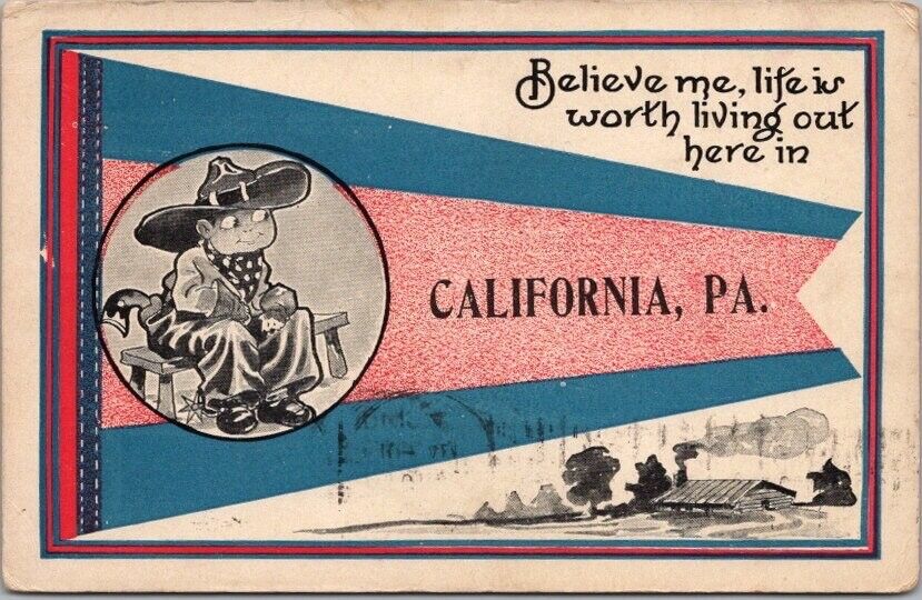 1914 CALIFORNIA, Pennsylvania Greetings Postcard \