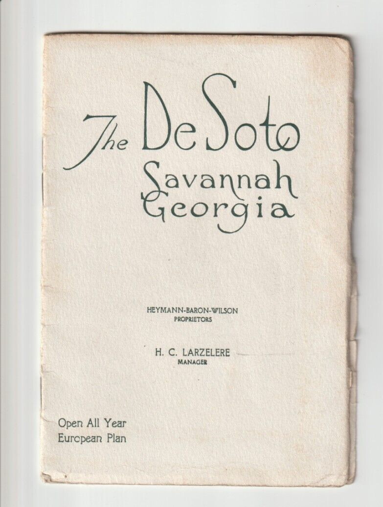 Antique  DeSoto Hotel Savannah Georgia , 12 page Book , Loaded with Photos