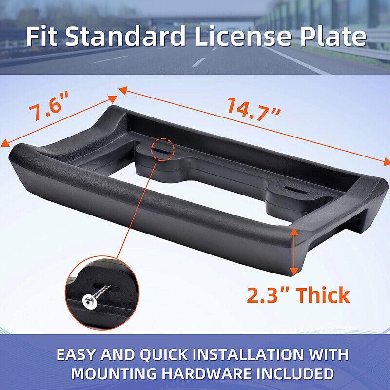1PCS Heavy Duty Car License Plate Bumper Guard with Screws and Protector Rubbers