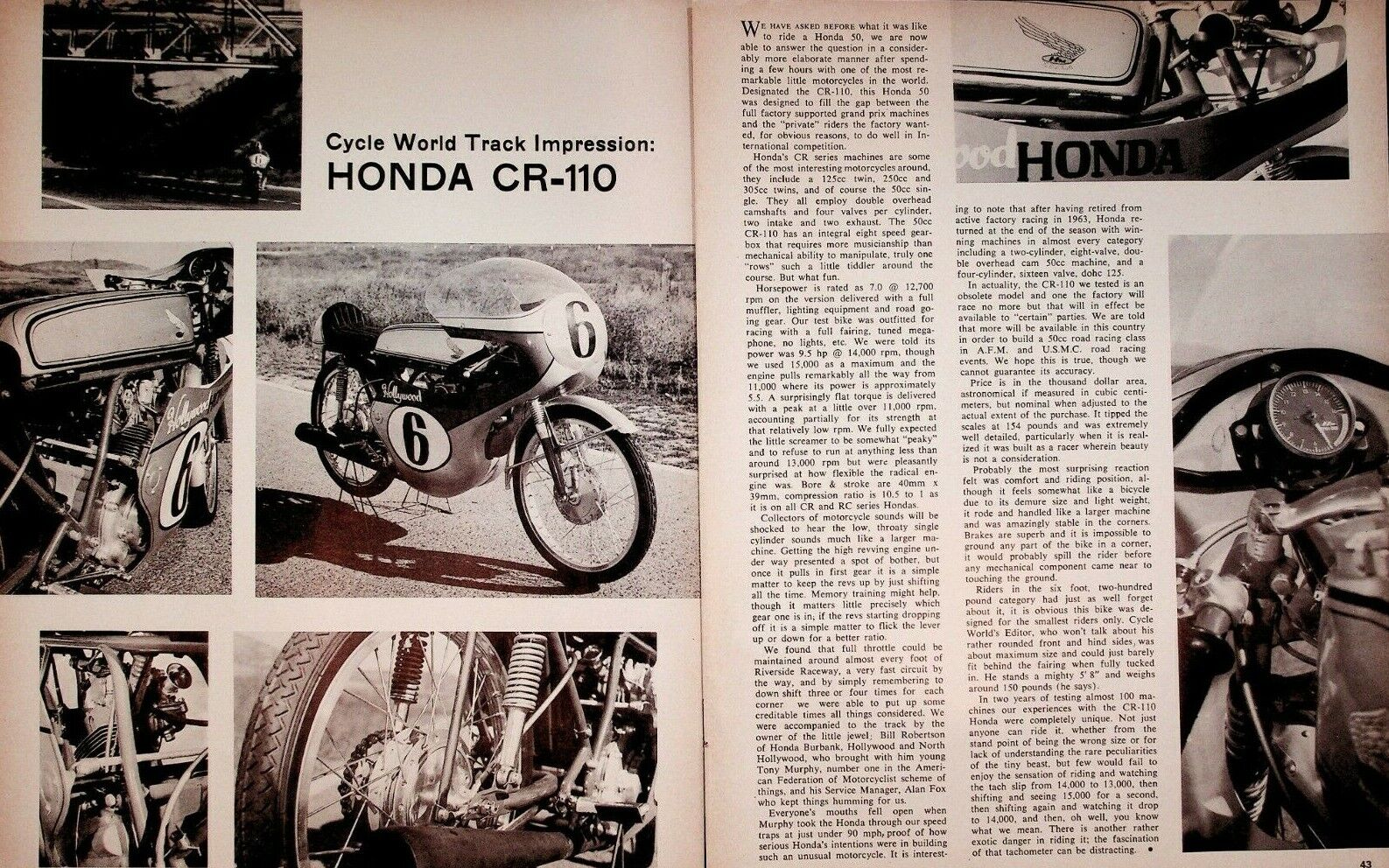 1964 Honda CR-110 - 2-Page Vintage Motorcycle Article