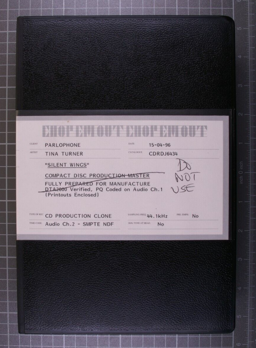 Tina Turner Master Tape Chop Em Out CD Production Original Silent Wings 1996