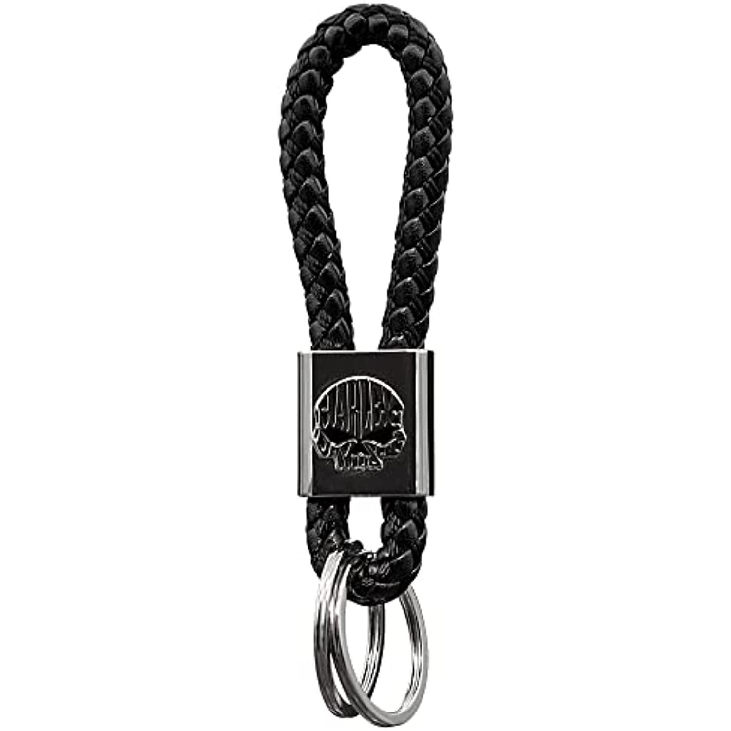 Harley-Davidson Willie G Skull Vinyl Braided Black Rope Key Chain 4545
