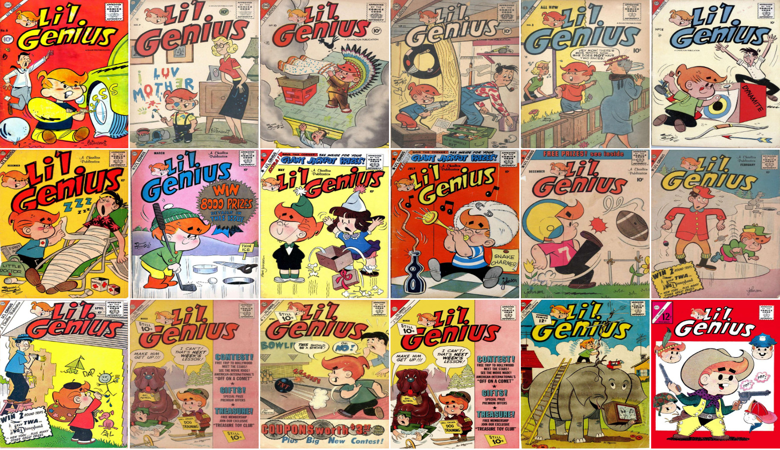 1955 - 1964 Li\'l Genius Comic Book Package - 19 eBooks on CD