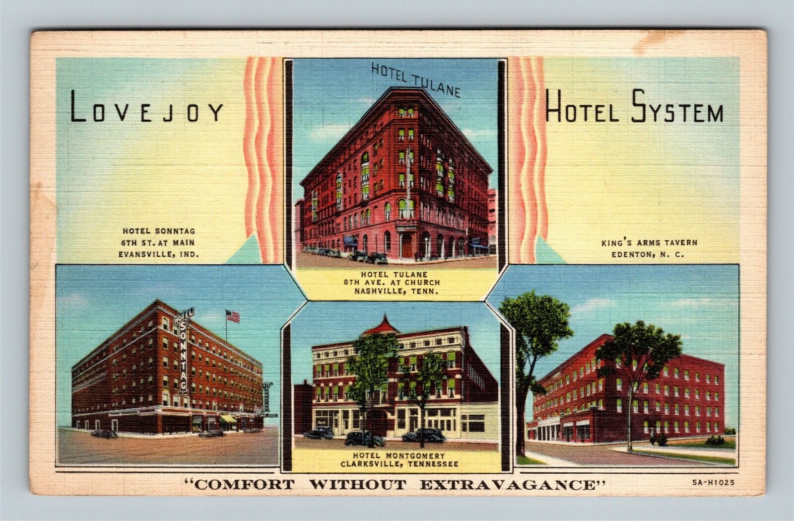 Advertisement For Lovejoy Hotel System, Vintage Postcard