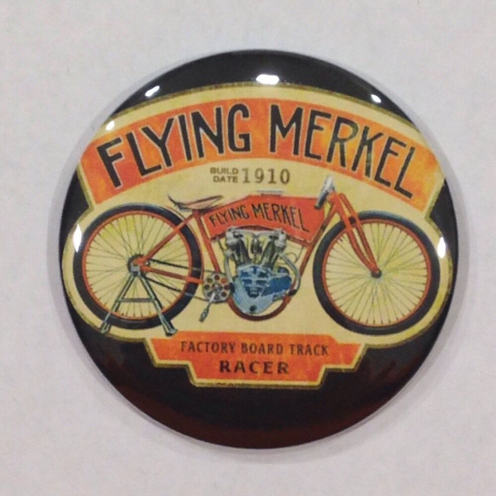 Flying Merkel Motorcycle Fridge Magnet Vintage Style