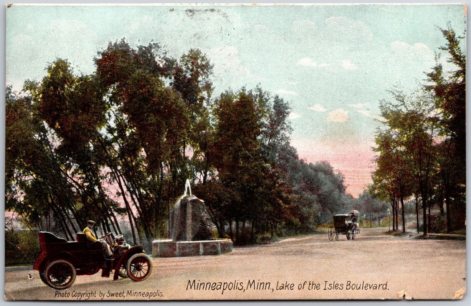 1910's Lake Of The Isles Boulevard Minneapolis Minnesota MN Posted Postcard