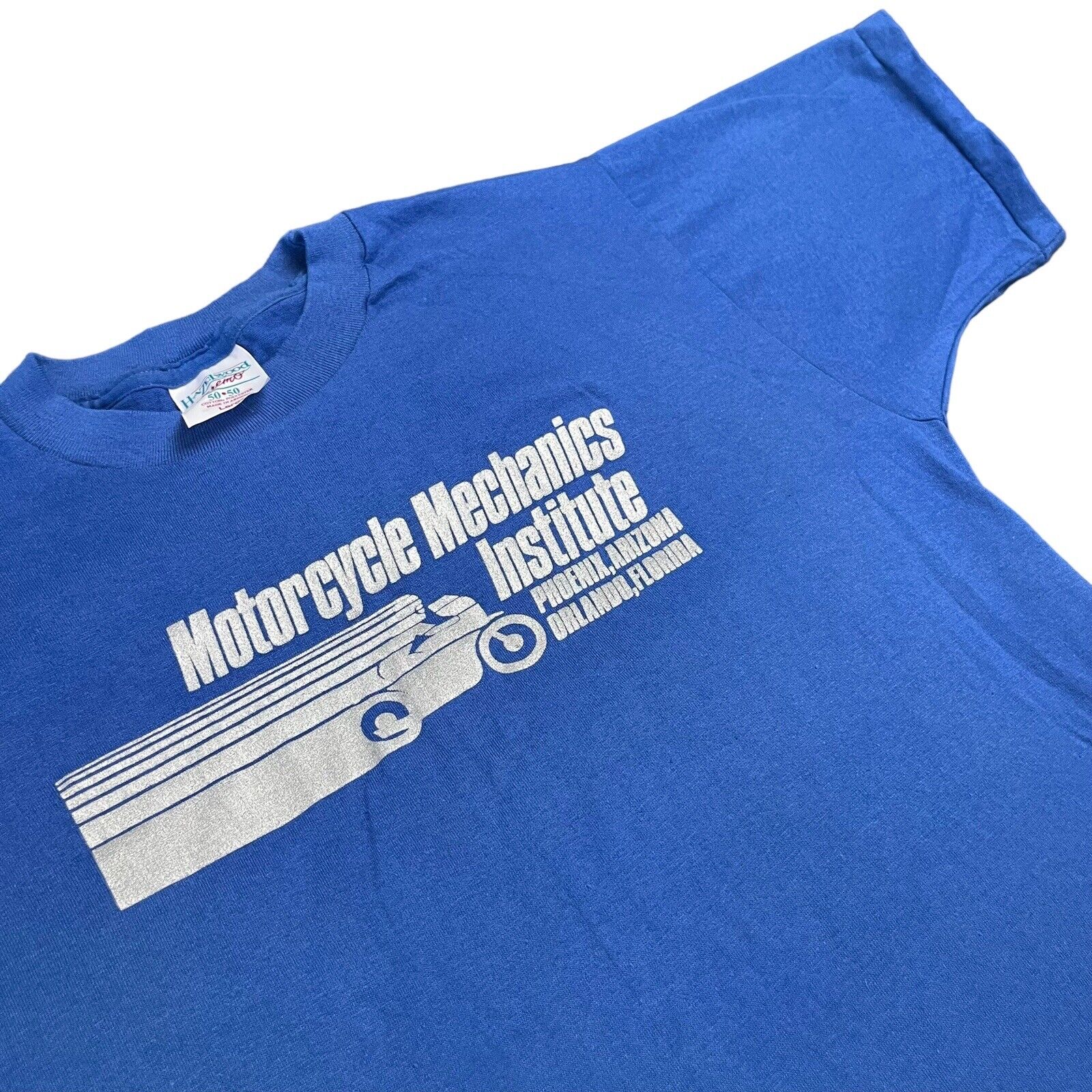 Vintage Motorcycle Mechanics Institute T Shirt Phoenix Arizona Orlando Tee Large