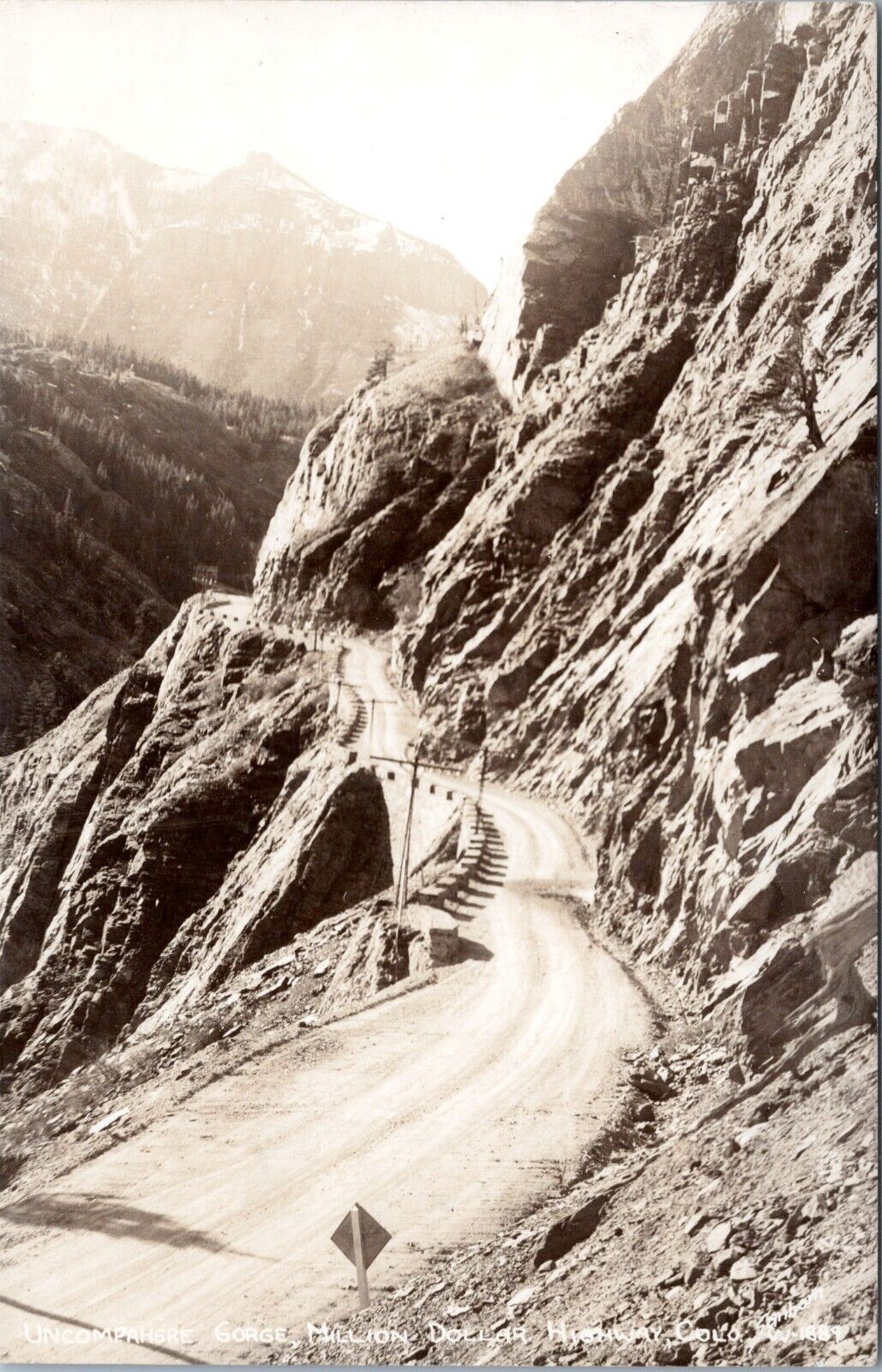 RPPC Uncompahgre Gorge Million Dollar Highway Colorado - Sanborn Photo Postcard