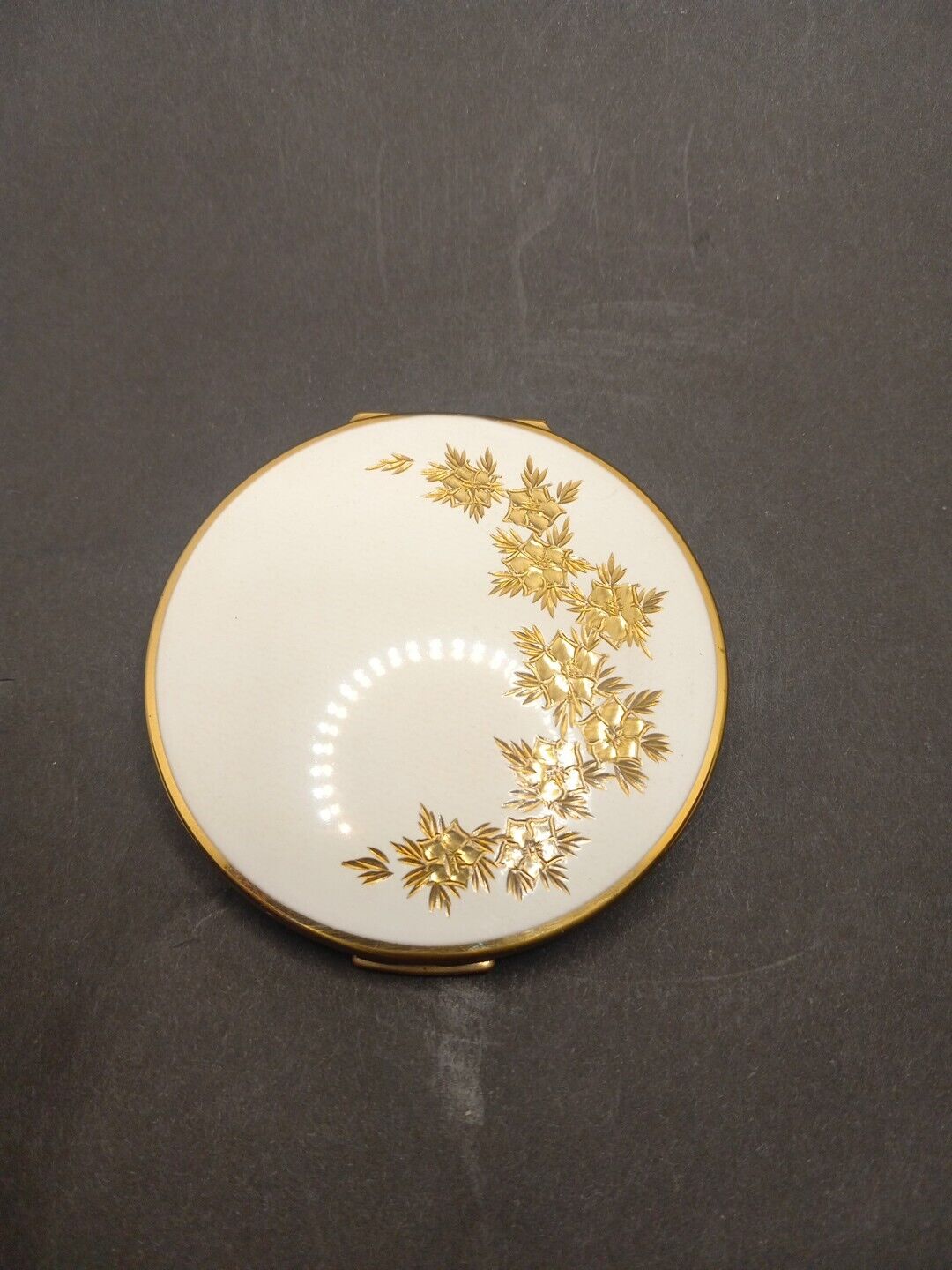 Vintage Stratton Gold Floral Mirror Makeup Compact