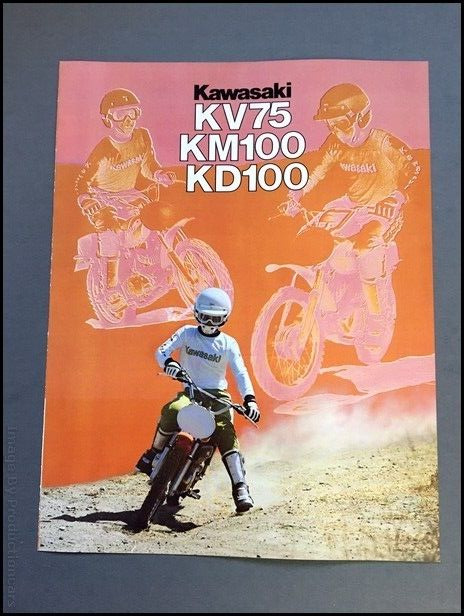 1979 Kawasaki Motorcycle Bike Vintage Sales Brochure Folder - KM100 KD100 KD75