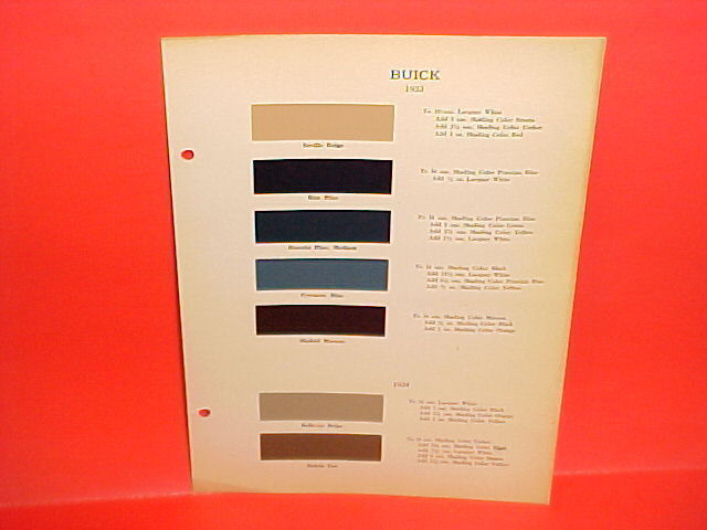 1933 1934 BUICK CHRYSLER PLYMOUTH ROADSTER CABRIOLET COUPE SEDAN PAINT CHIPS