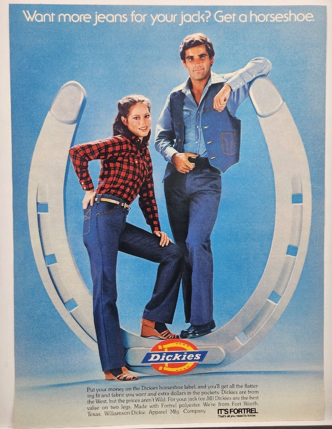 1979 Dickies Jeans Want More Jeans For Jock? Get A Horseshoe Vintage Print Ad