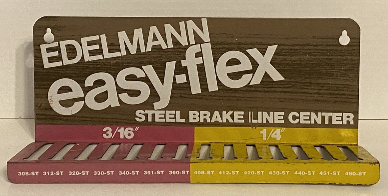 VINTAGE EDELMANN AUTO EASY-FLEX STEEL BRAKE LINE CENTER METAL STORE DISPLAY RACK