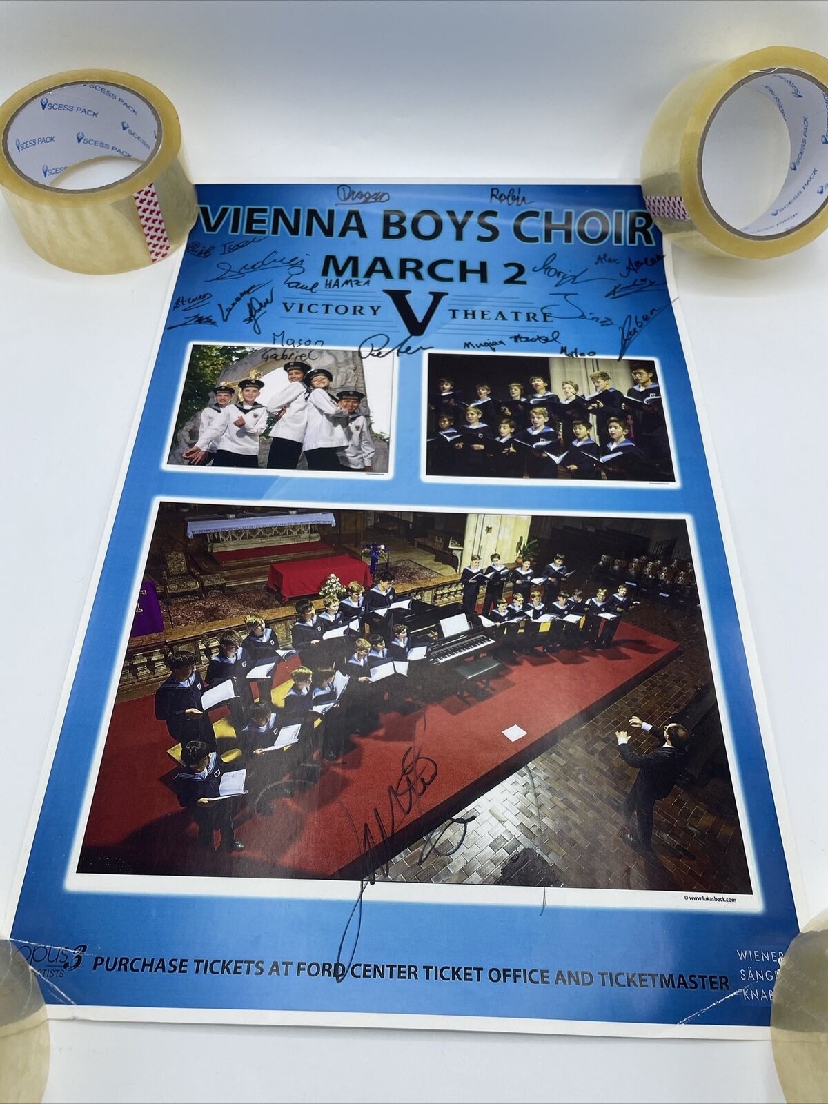 Vienna Boys Choir Signed 11x17 Poster March 2 Victory Ford Center
