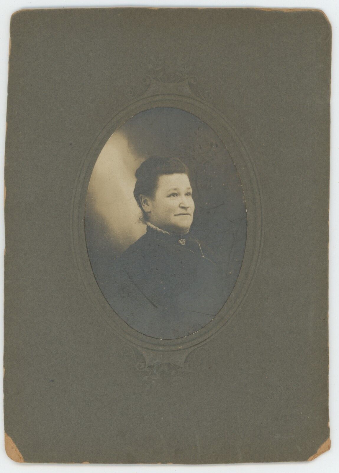 Antique Circa 1880s Large Cabinet Card Lovely Older Woman Smiling Rochester, NY