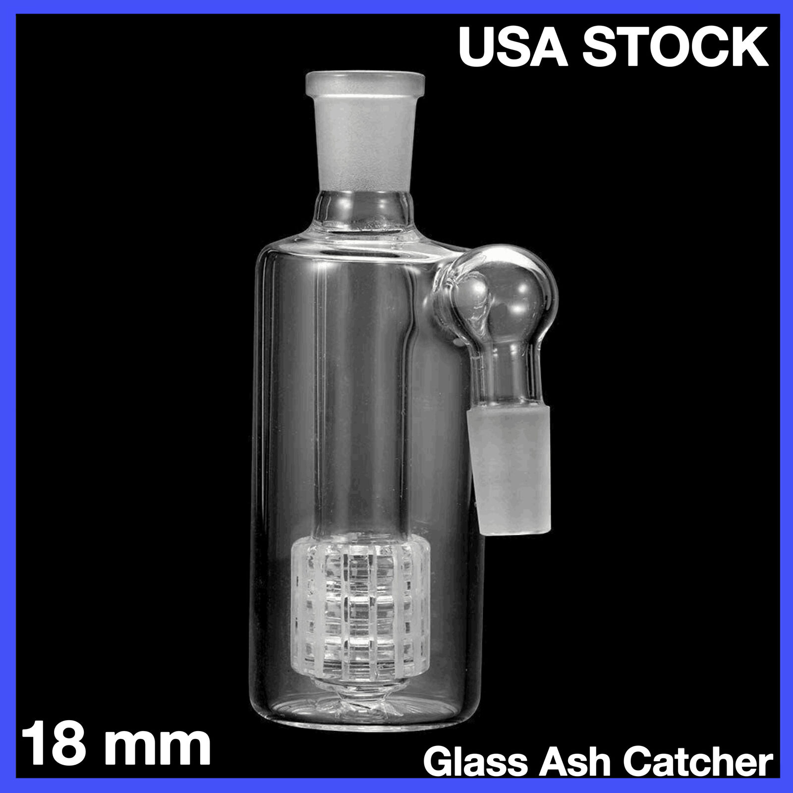 18mm Ash Catcher 90 Degree Glass Mini Water Bong Clear Thick Pyrex Glass Bubbler