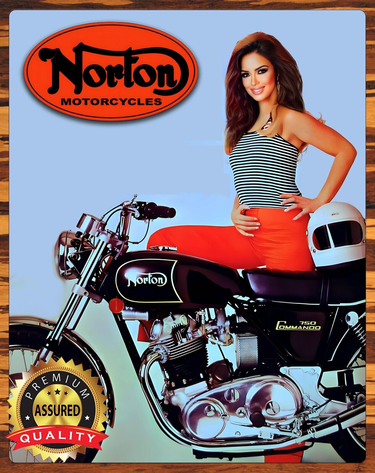 1972 Norton Motorcycle - 750 Commando - Restored - Metal Sign 11 x 14