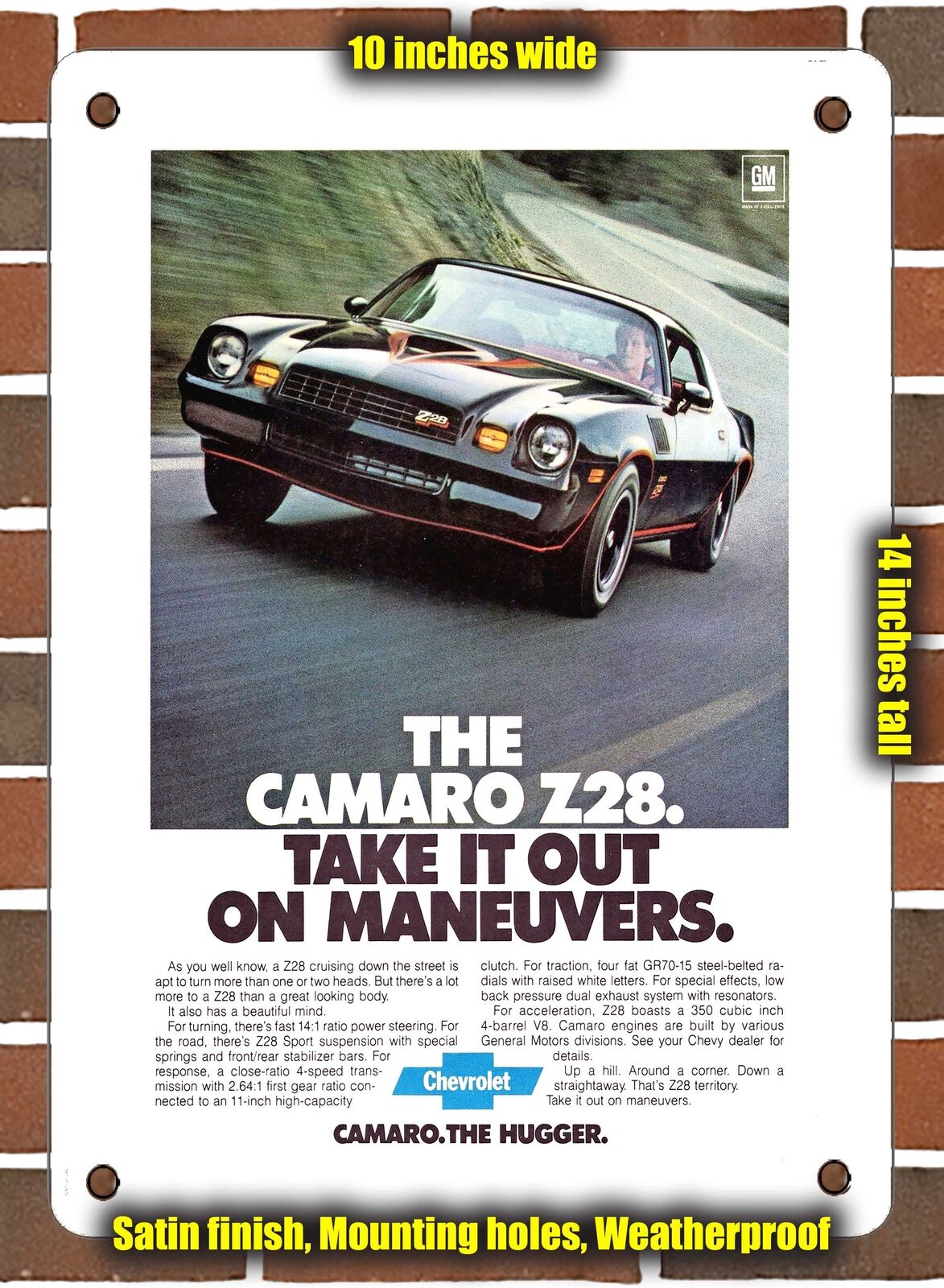 METAL SIGN - 1978 Chevy Camaro Z28 - 10x14 Inches