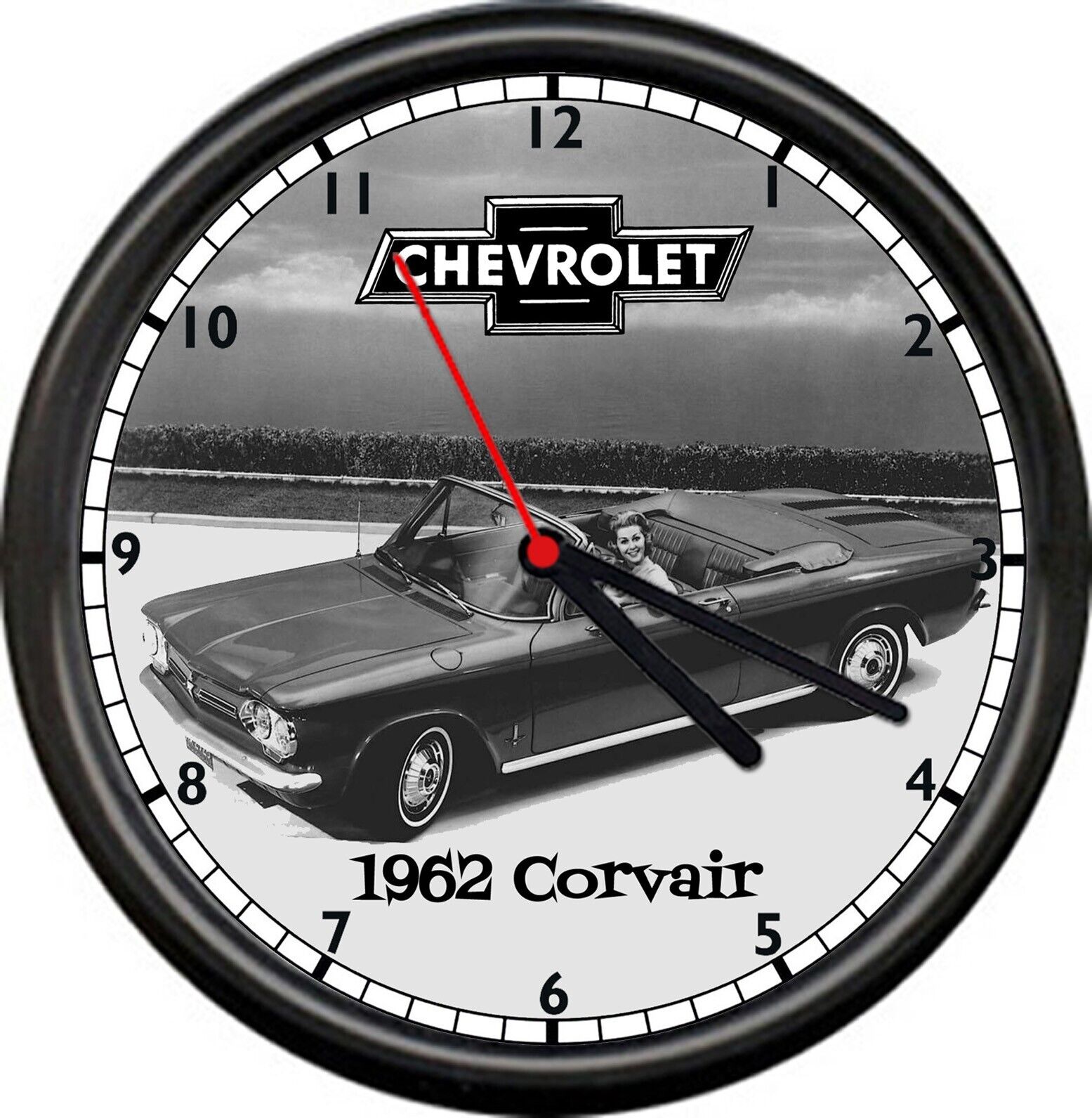 Retro Vintage Image 1962 Chevy Chevrolet Corvair Ad Sign Wall Clock