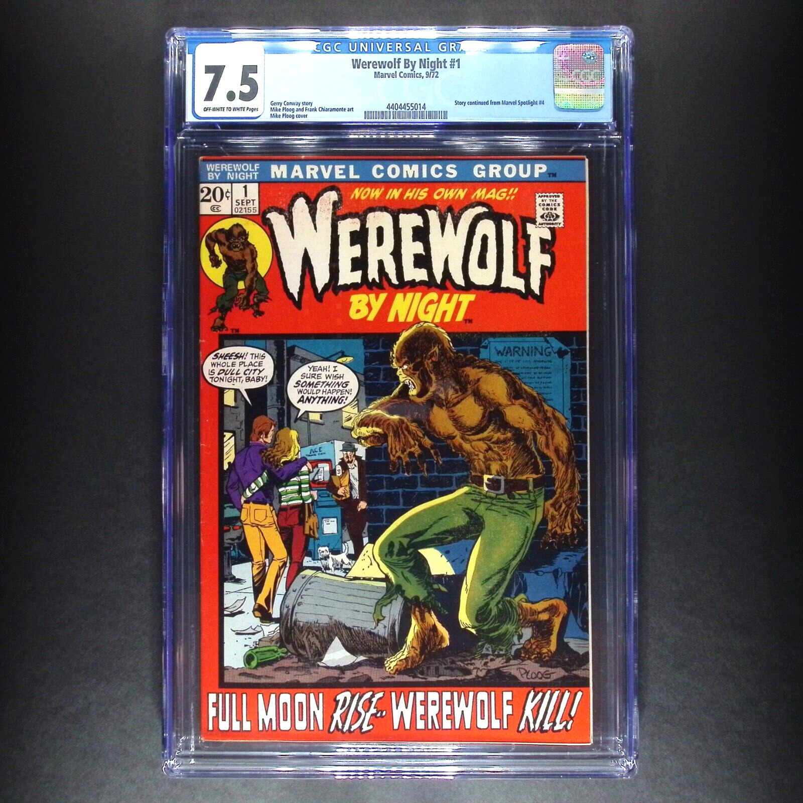 Werewolf By Night #1 | Marvel 1972 | 1st Solo Series Issue | CGC 7.5
