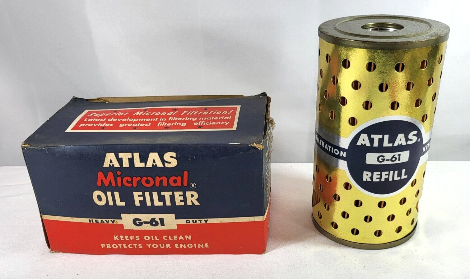 1949 - 1963 GM Atlas Supply Company G-61 Micronal Automotive Oil Filter - NOS