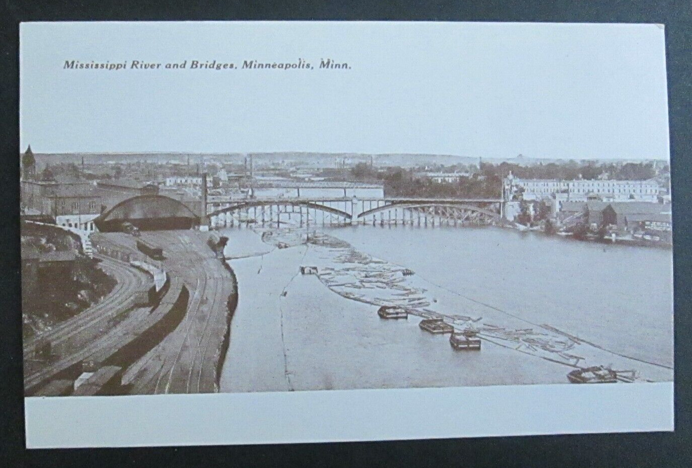 Mississippi River and Bridges Minneapolis MN Unposted DB Postcard