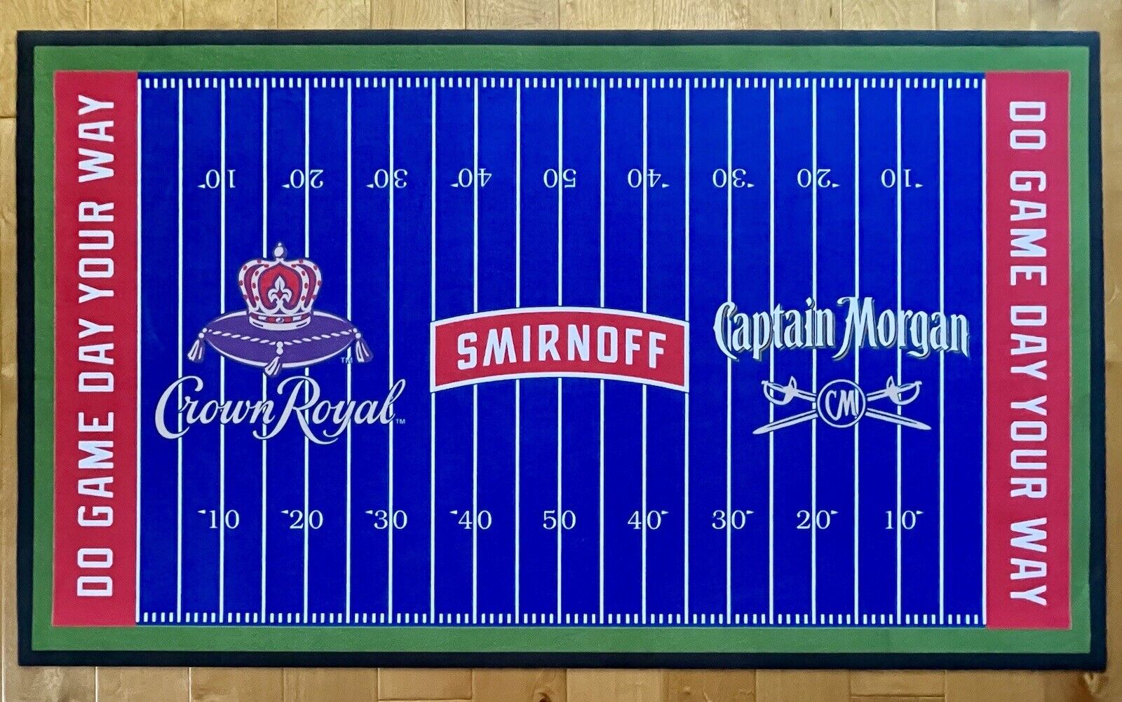 Crown Royal Whiskey Football Field Decorative Floor Mat Rug Limited Edition *NEW