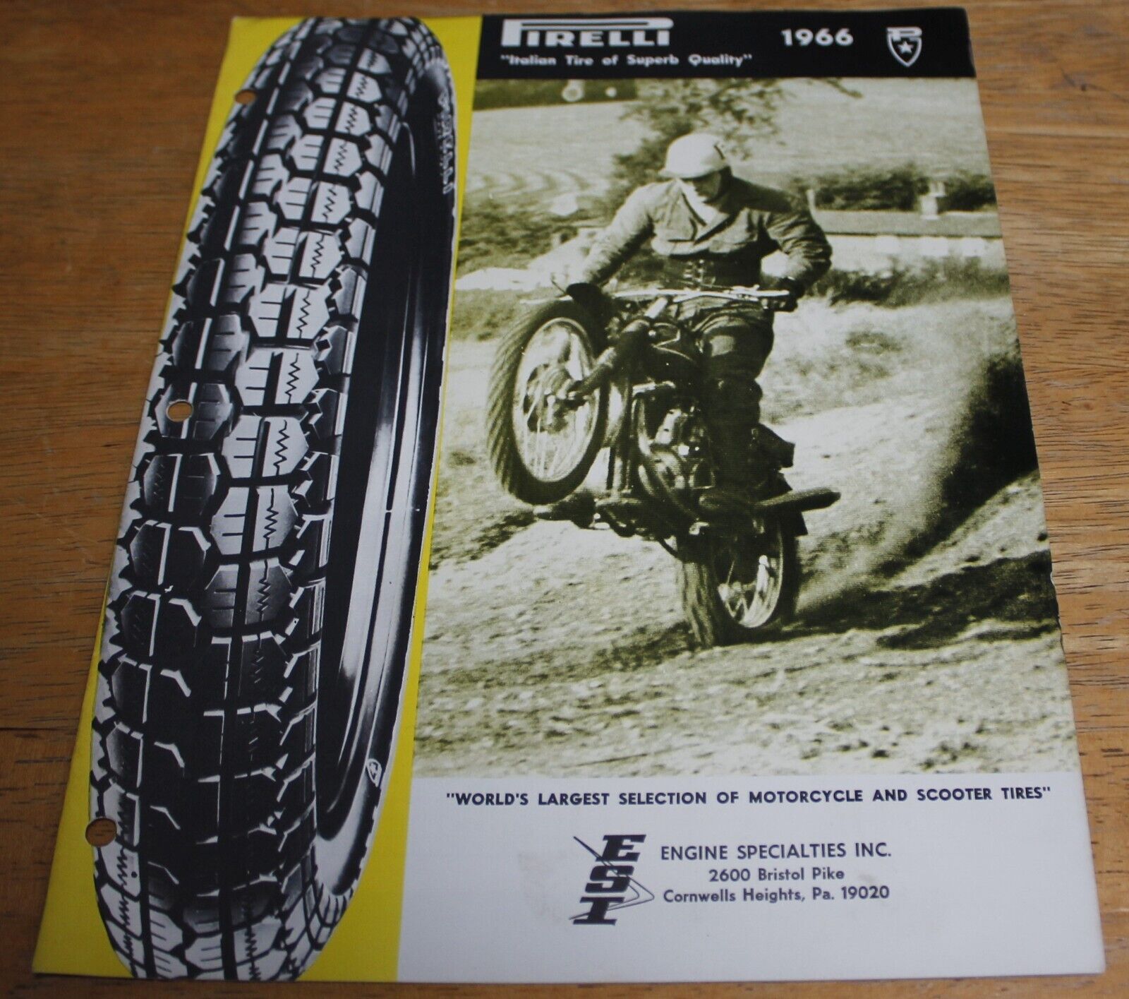 Original Vintage 1966 Pirelli Motorcycle Scooter & Bicycle Tire Advertisement
