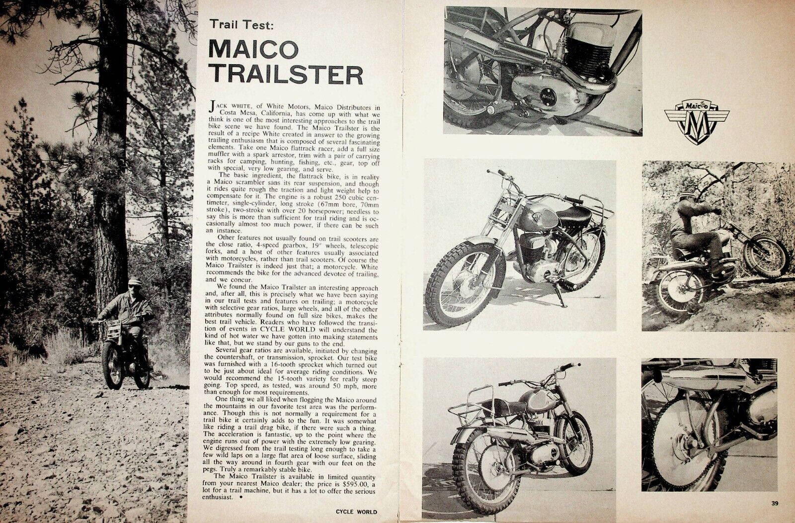 1963 Maico Trailster Motorcycle Trail Test - 2-Page Vintage Article