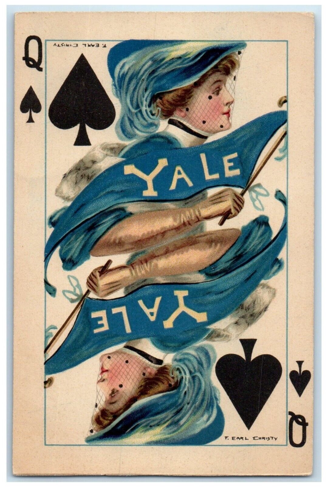 c1910's Earl Christy College Queens Yale Pennsylvania University Tuck's Postcard