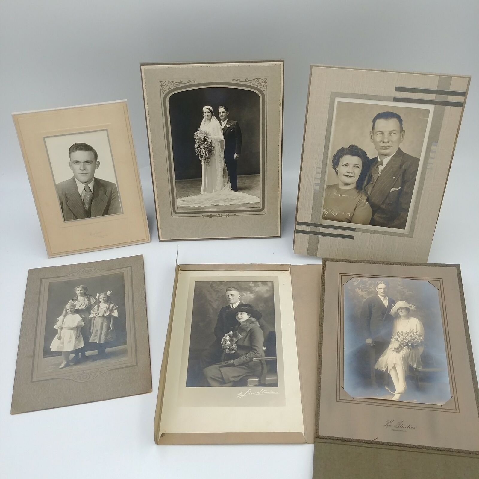 Lot of 6 Vintage Photographs Family/Wedding 5x7 - Lee Bros St. Paul, Cannon Fall