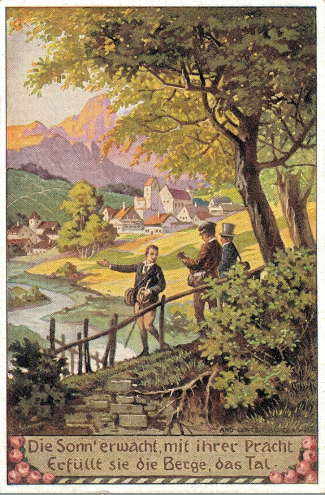 Germany Die Sonn erwacht mit ihrer Pracht Folk Song Card Vintage Postcard 07.12