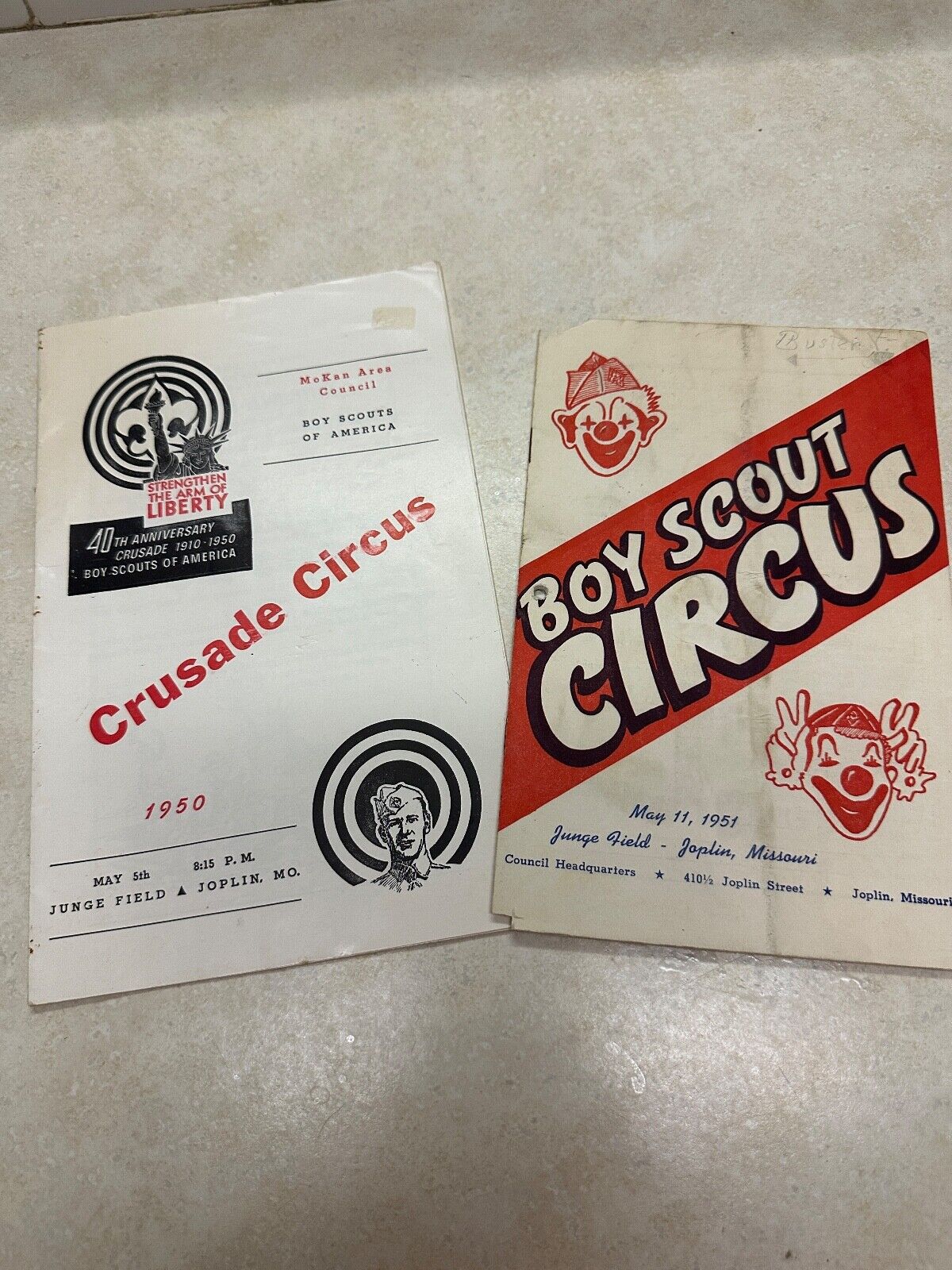 1950 & 1951 Joplin Missouri Boy Scout Circus Programs