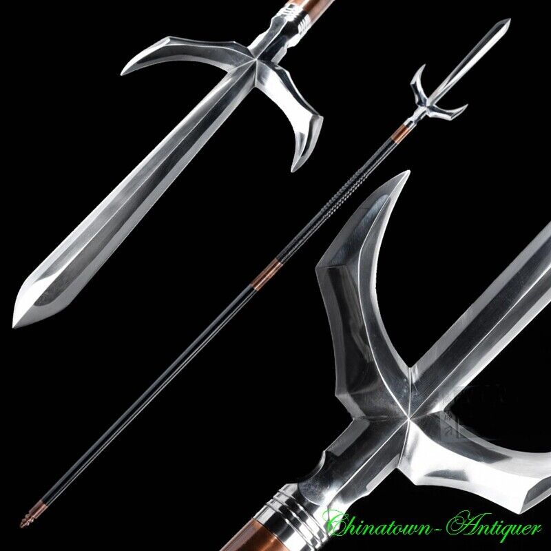 Japanese Spear Yari Chidori Jumonji Polearm Sword Crucible Melting Steel #3692