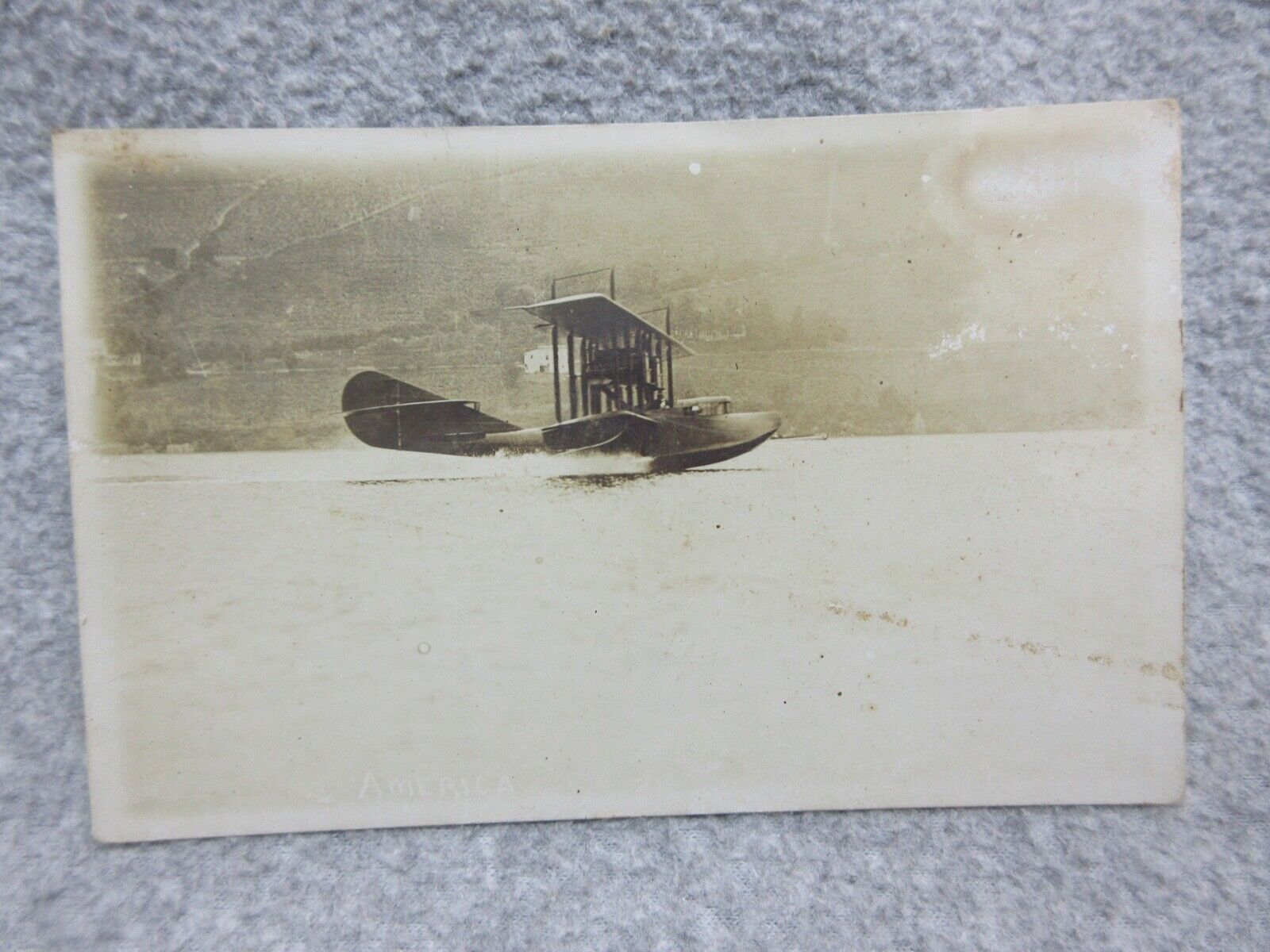 1914 FLYING  HYDROPLANE   RPPC Photo POSTCARD   Early Aviation