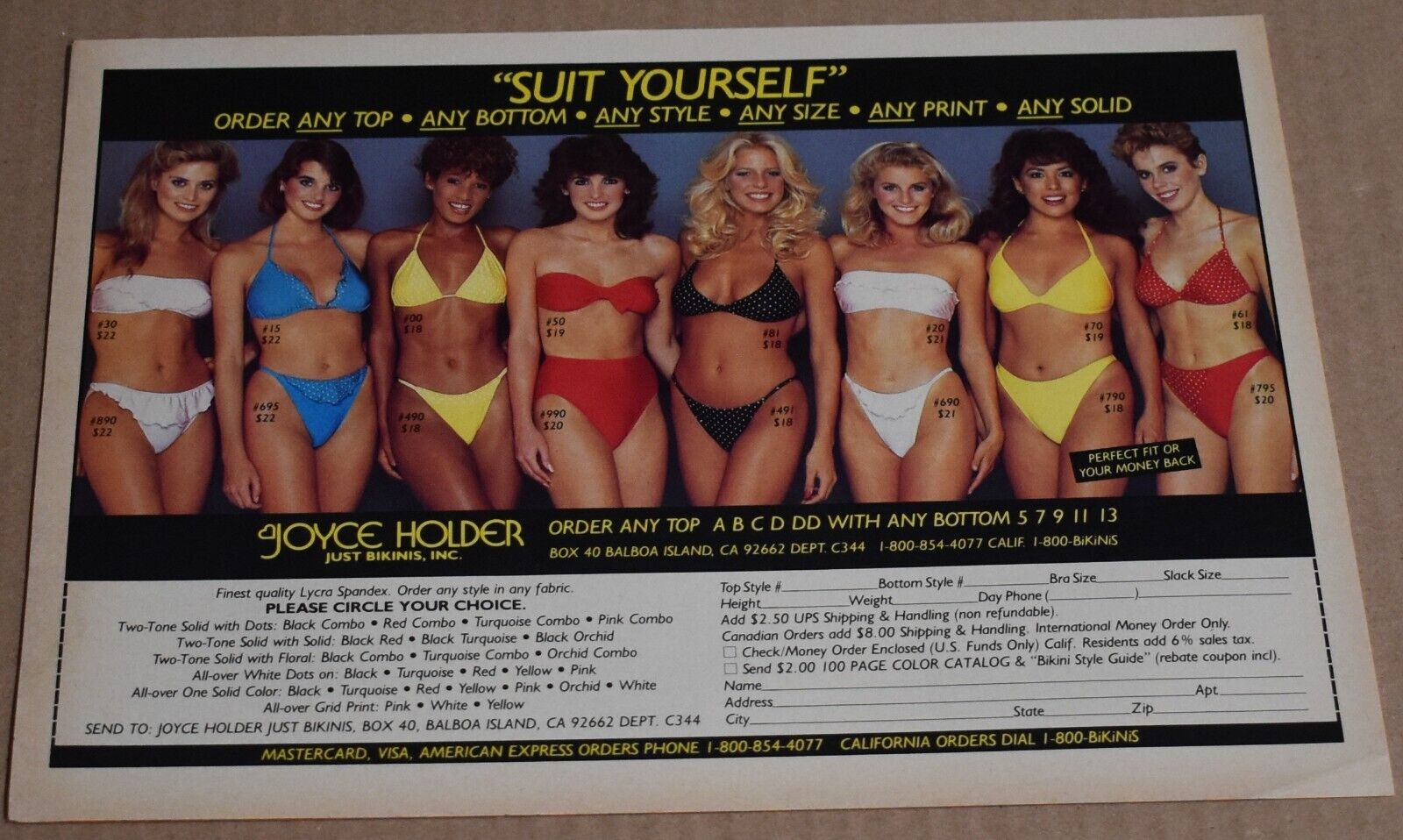1984 Print Ad Sexy Blonde Brunette Pinup Girls Bikini Joyce HolderBeauty Art